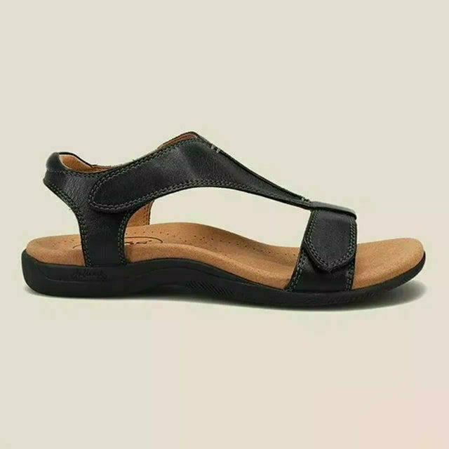 Selmira Einfarbige Sandalen Mit Klettverschluss