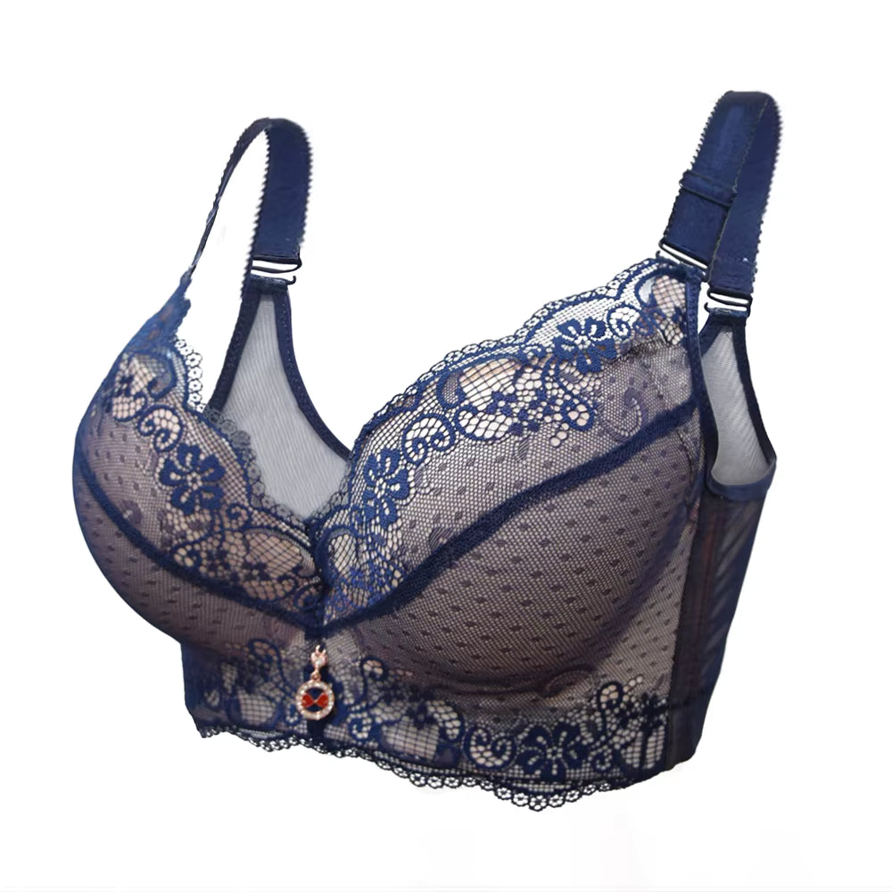 Selmira Push-up Gepolsterte BHs für Damen – Spitze Plus-Size BH, Fügt Zwei Cups Hinzu, Unterbügel Brassiere