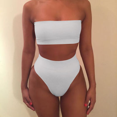 Damen Bandeau-Bikini-Set mit hohem Schnitt und tailliertem Design Selmira