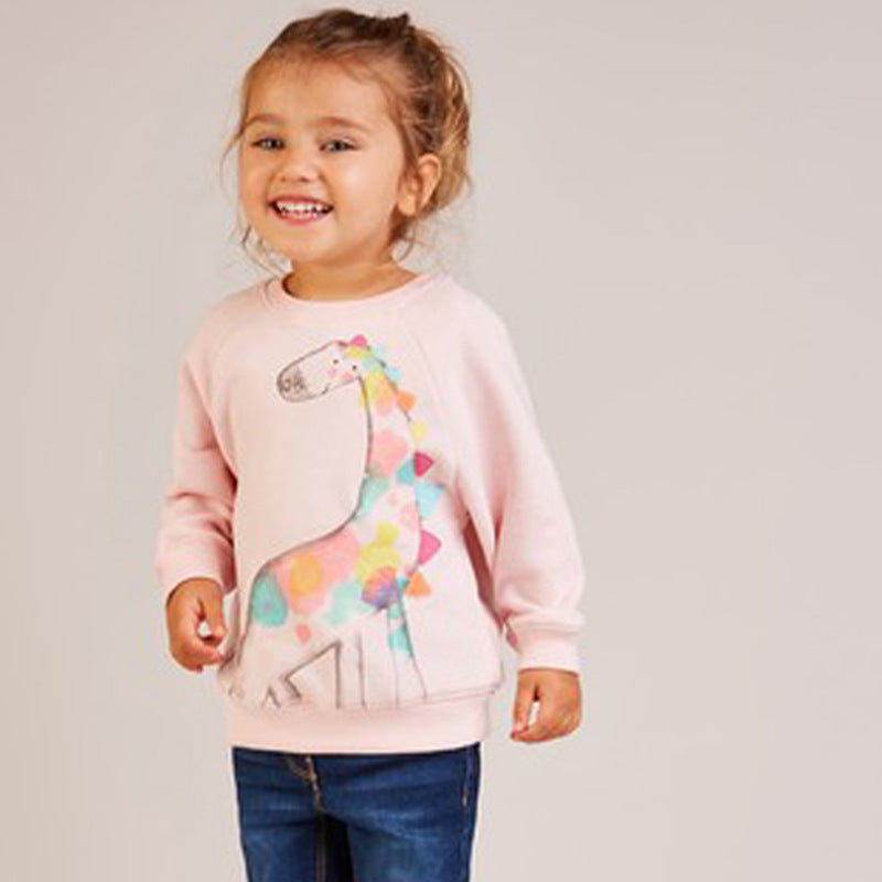 Mädchen Sweatshirt mit kreativem Giraffenmotiv