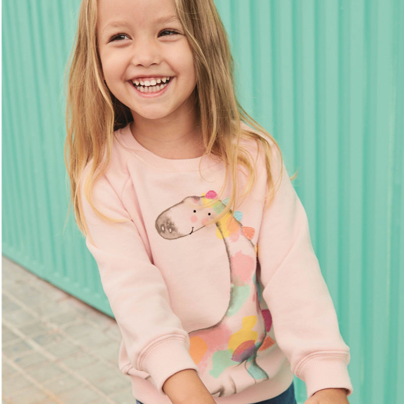 Mädchen Sweatshirt mit kreativem Giraffenmotiv
