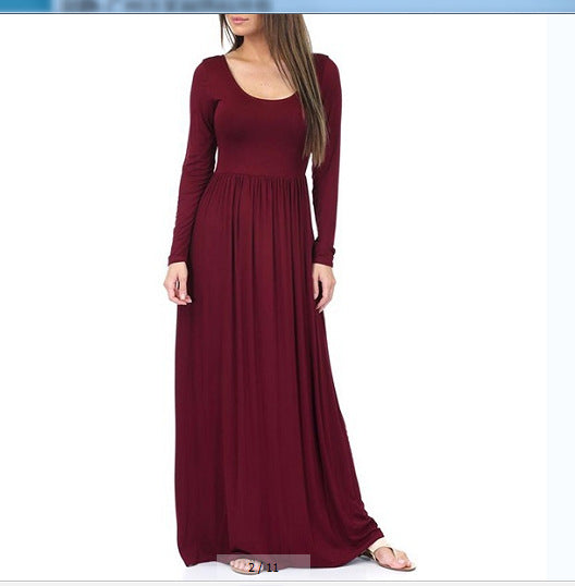 Damen Alltagstaugliches Maxikleid mit praktischen Taschen und fließendem Schnitt Selmira