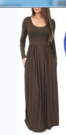 Damen Alltagstaugliches Maxikleid mit praktischen Taschen und fließendem Schnitt Selmira