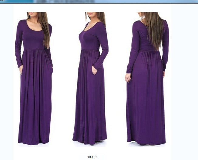 Damen Alltagstaugliches Maxikleid mit praktischen Taschen und fließendem Schnitt Selmira
