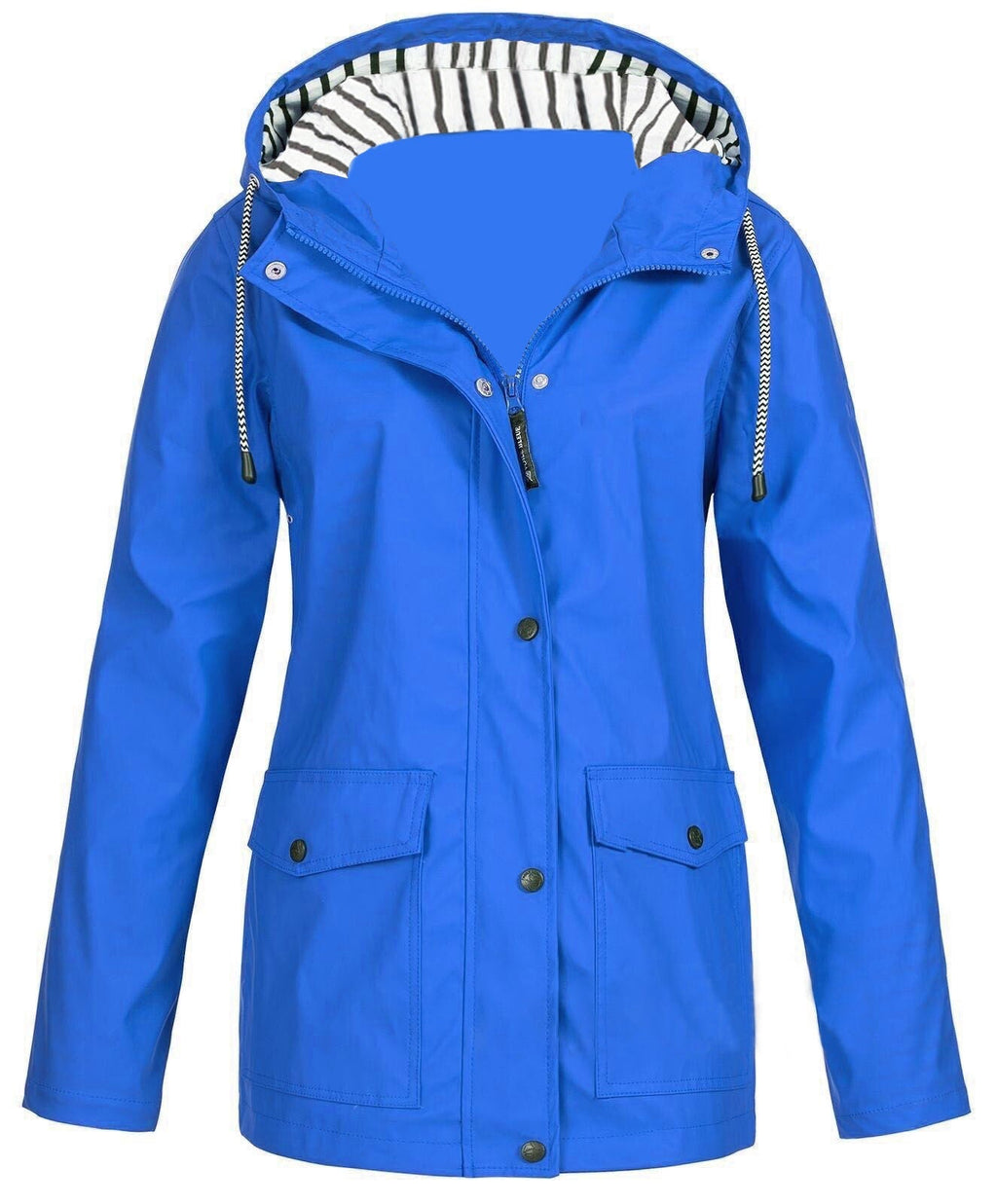 Damen nan wasserdichter Parka mit Kapuze, Kordelzug und aufgesetzten Taschen