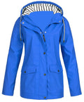 Damen nan wasserdichter Parka mit Kapuze, Kordelzug und aufgesetzten Taschen