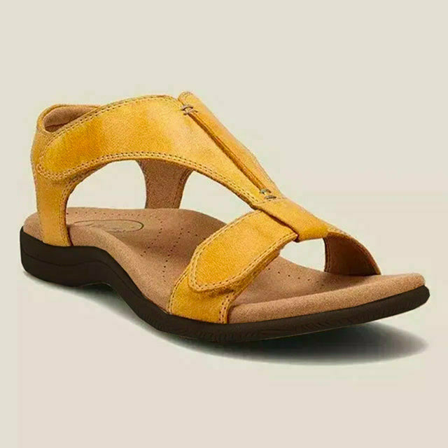 Selmira Einfarbige Sandalen Mit Klettverschluss
