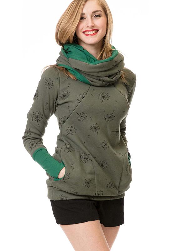 Selmira Schwangerschafts-Chaps, Krankenschwester-Sweatshirts, Blumendruck, Taschen, Reißverschluss, Stillkleidung