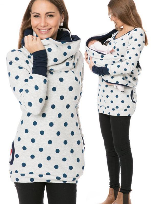 Selmira Schwangerschafts-Chaps, Krankenschwester-Sweatshirts, Blumendruck, Taschen, Reißverschluss, Stillkleidung