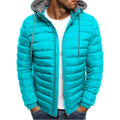 Herren nan gesteppte Kapuzenjacke mit wattierter Thermoisolierung und weichem Fleecefutter