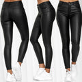 Damen nan highwaist vegane Lederleggings mit hoher Elastizität und Five-Pocket-Optik