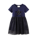 Mädchen Kleid mit glitzerndem Sternenmotiv und Tüllrock
