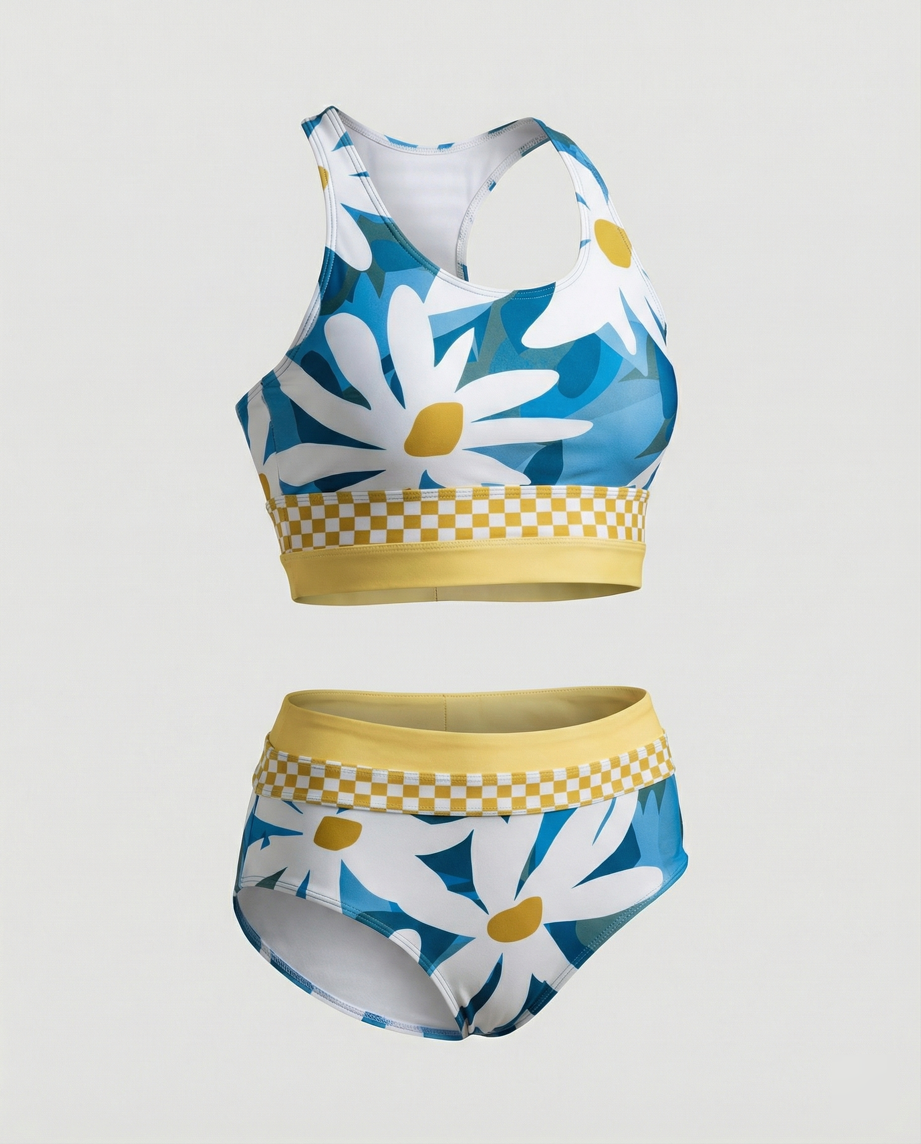 Selmira | Gestreiftes Reißverschluss-Rücken Schick Bikini Set