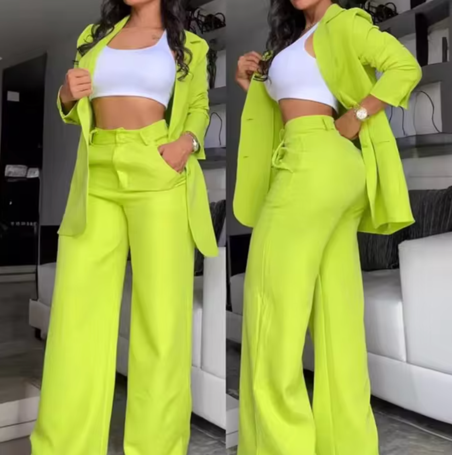 Selmira | Langärmlige Blazer- und Hosen-Set