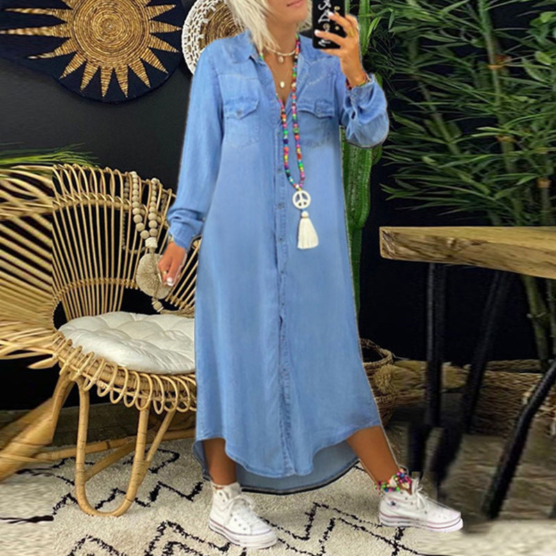Bequemes Denim-Kleid