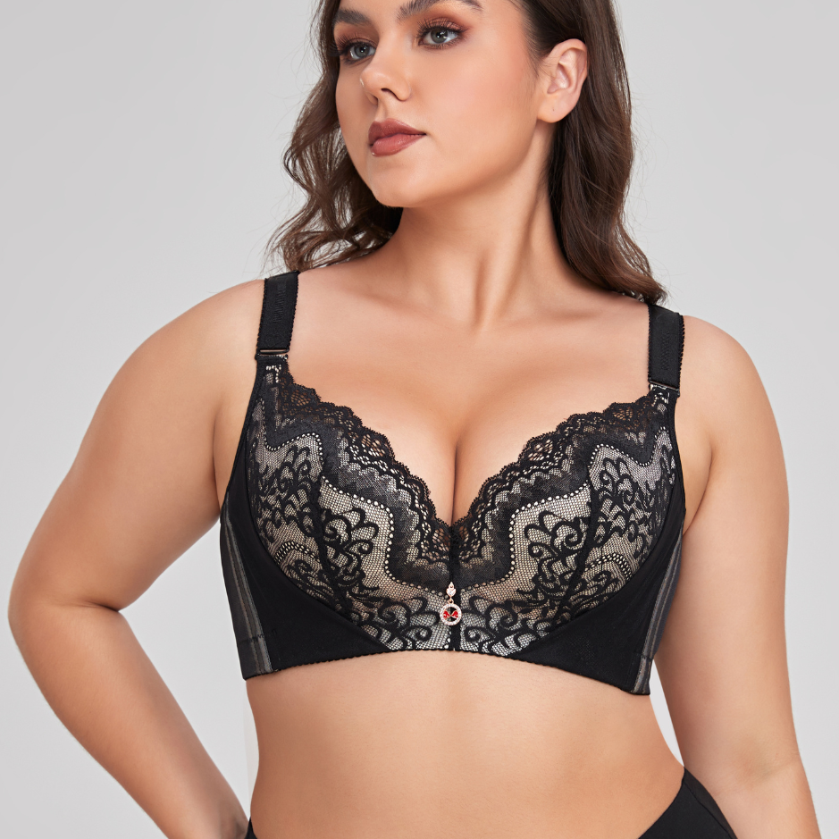 Selmira Push-Up BH mit Spitze | Komfort BH mit Halt & natürlichem Push-Up