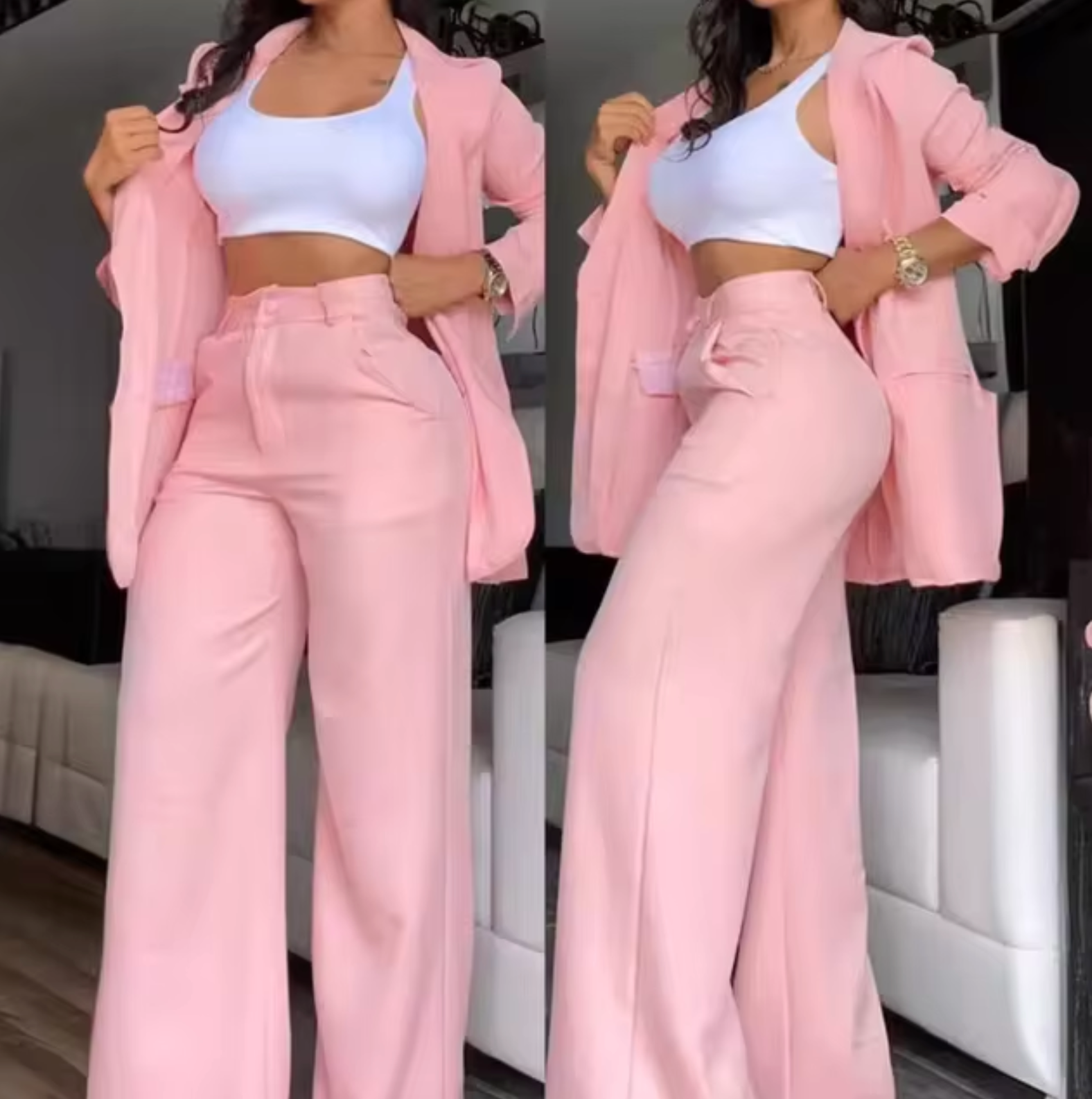 Selmira | Langärmlige Blazer- und Hosen-Set