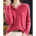 Selmira | Damen Rundhals Cardigan Pullover