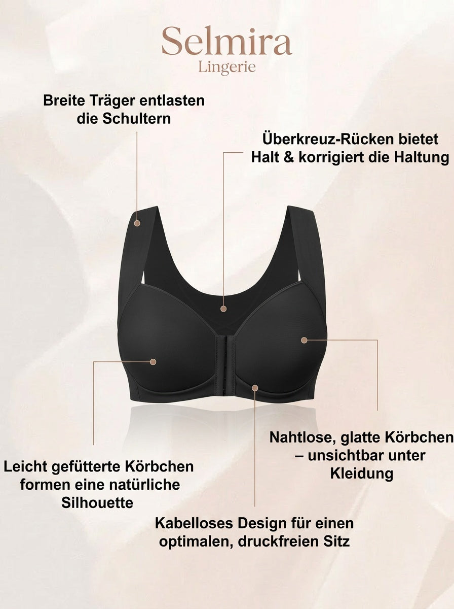 Bügelloser Frontverschluss-BH mit glättendem Rücken