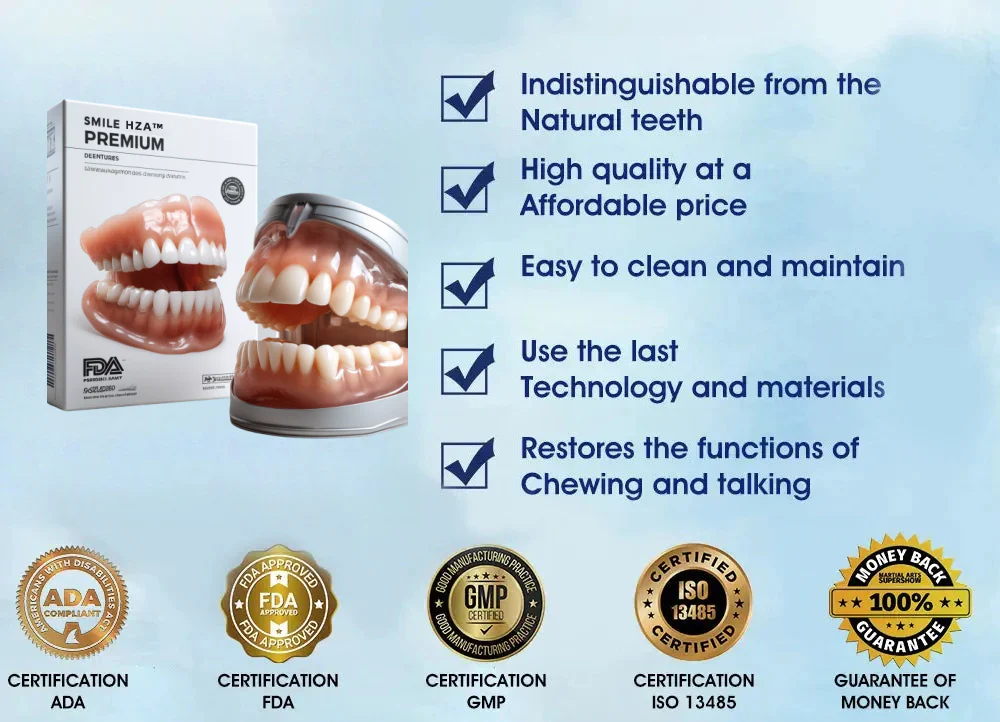 HZA™ Premium Vollprothesen-Set – Individuell anpassbare Zahnprothese
