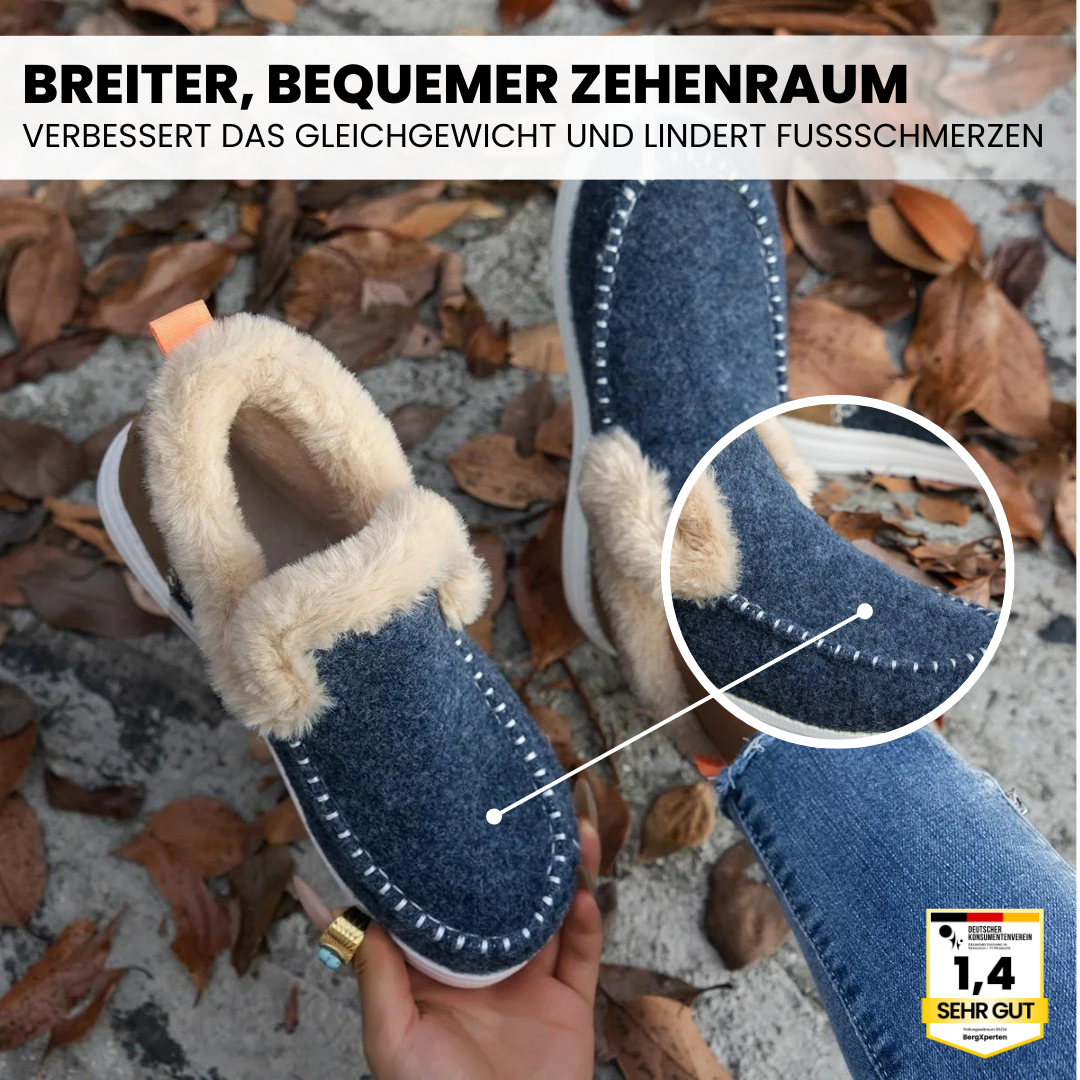 Plüschgefütterte Komfortschuhe – Warme ergonomische Alltagsschuhe mit rutschfester Sohle