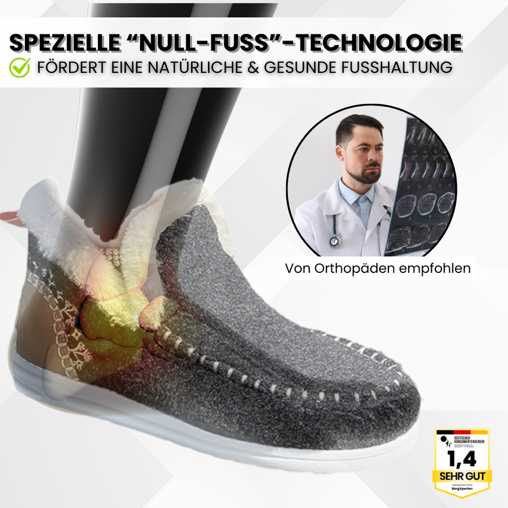 Plüschgefütterte Komfortschuhe – Warme ergonomische Alltagsschuhe mit rutschfester Sohle