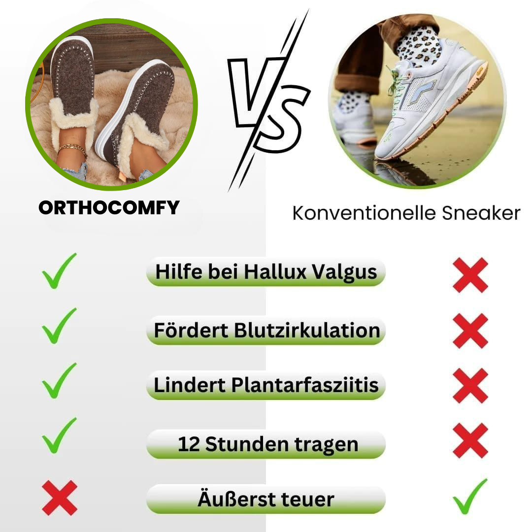 Plüschgefütterte Komfortschuhe – Warme ergonomische Alltagsschuhe mit rutschfester Sohle