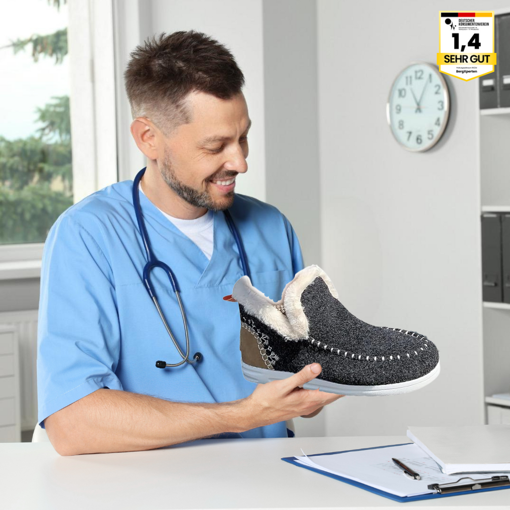 Plüschgefütterte Komfortschuhe – Warme ergonomische Alltagsschuhe mit rutschfester Sohle