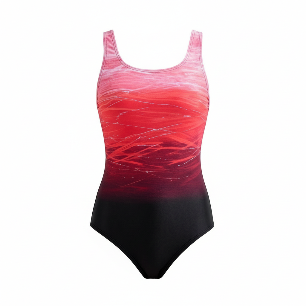 Einteiliger Sport-Badeanzug mit Ombre-Design | Selmira