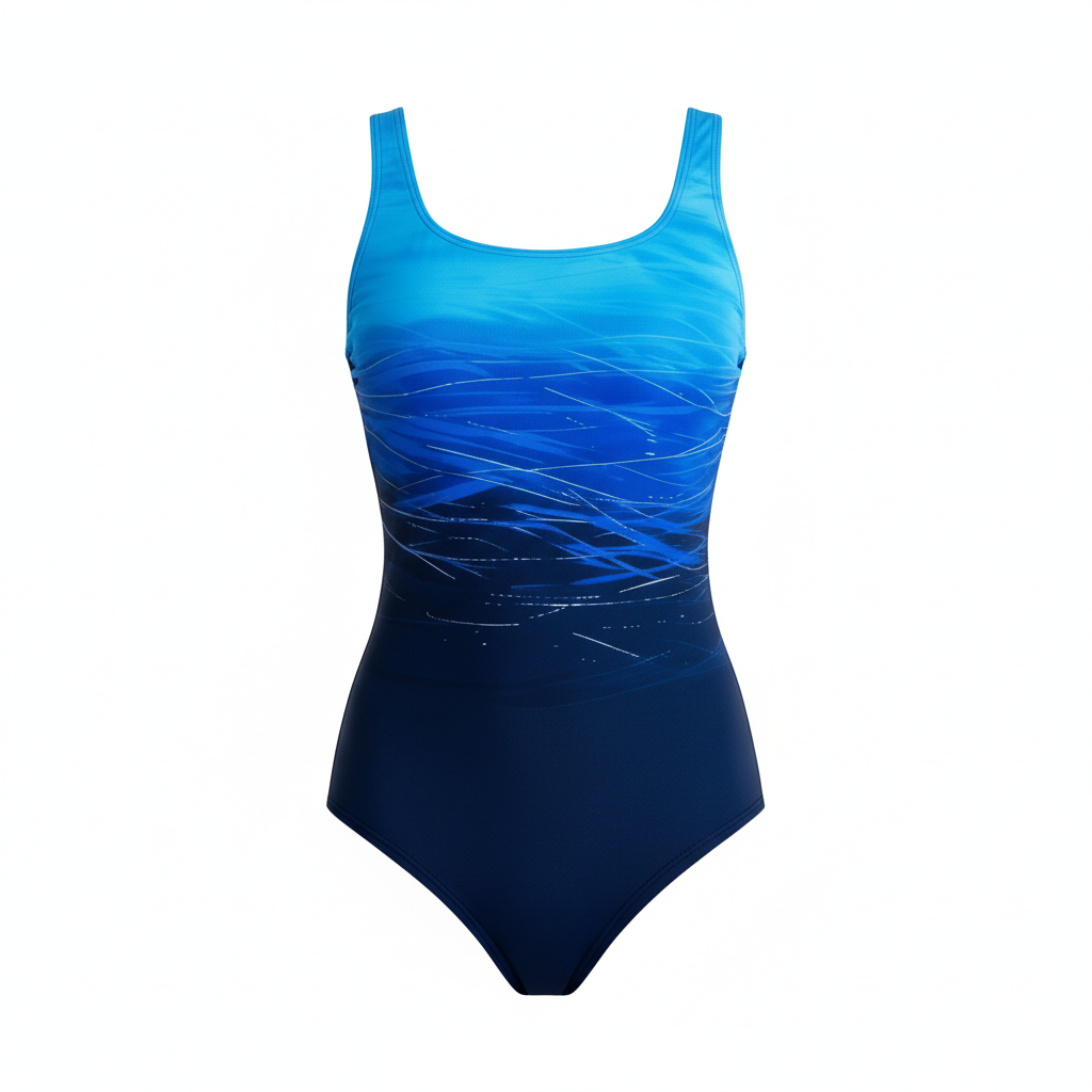 Einteiliger Sport-Badeanzug mit Ombre-Design | Selmira