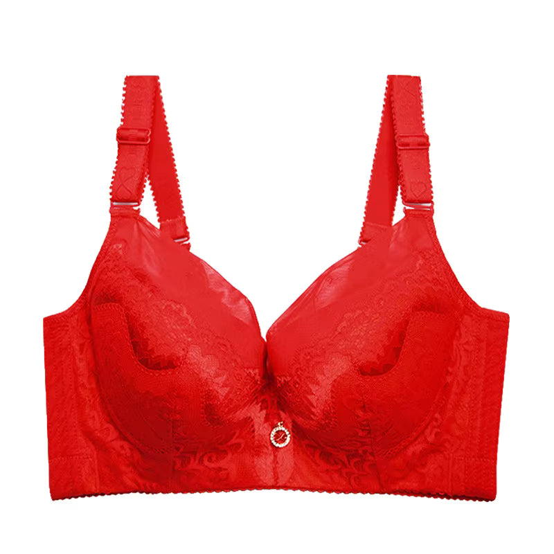 Selmira Full-Coverage Push-Up BH mit Bügel – Plus Size Spitzen-BH mit gepolsterten Cups, D–E Cup, EU 80–120