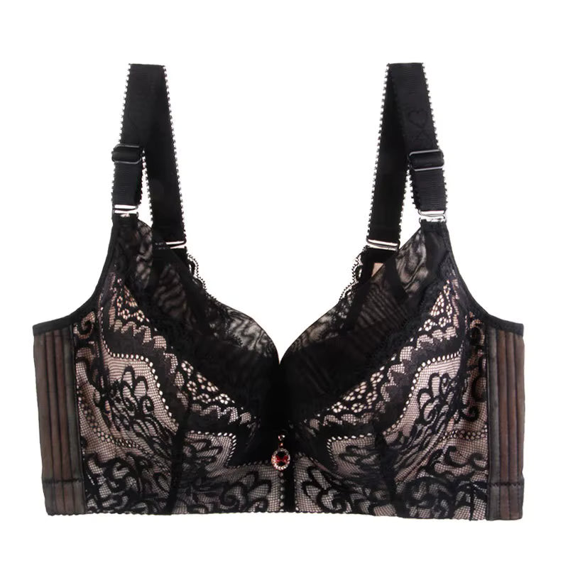 Selmira Full-Coverage Push-Up BH mit Bügel – Plus Size Spitzen-BH mit gepolsterten Cups, D–E Cup, EU 80–120