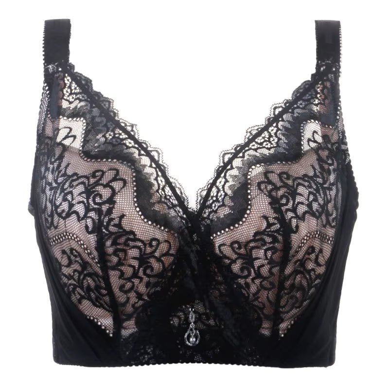 Selmira Plus Size Spitzen-BH mit Bügel – Full Coverage Push-Up BH für Damen, D/E Cup, EU 80–115