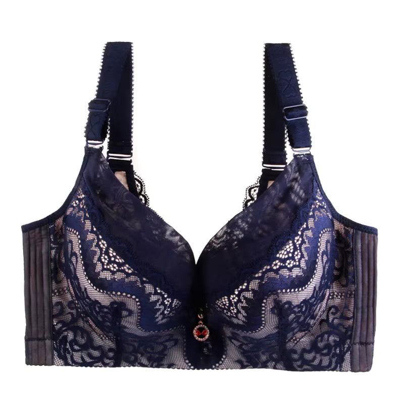 Selmira Full-Coverage Push-Up BH mit Bügel – Plus Size Spitzen-BH mit gepolsterten Cups, D–E Cup, EU 80–120
