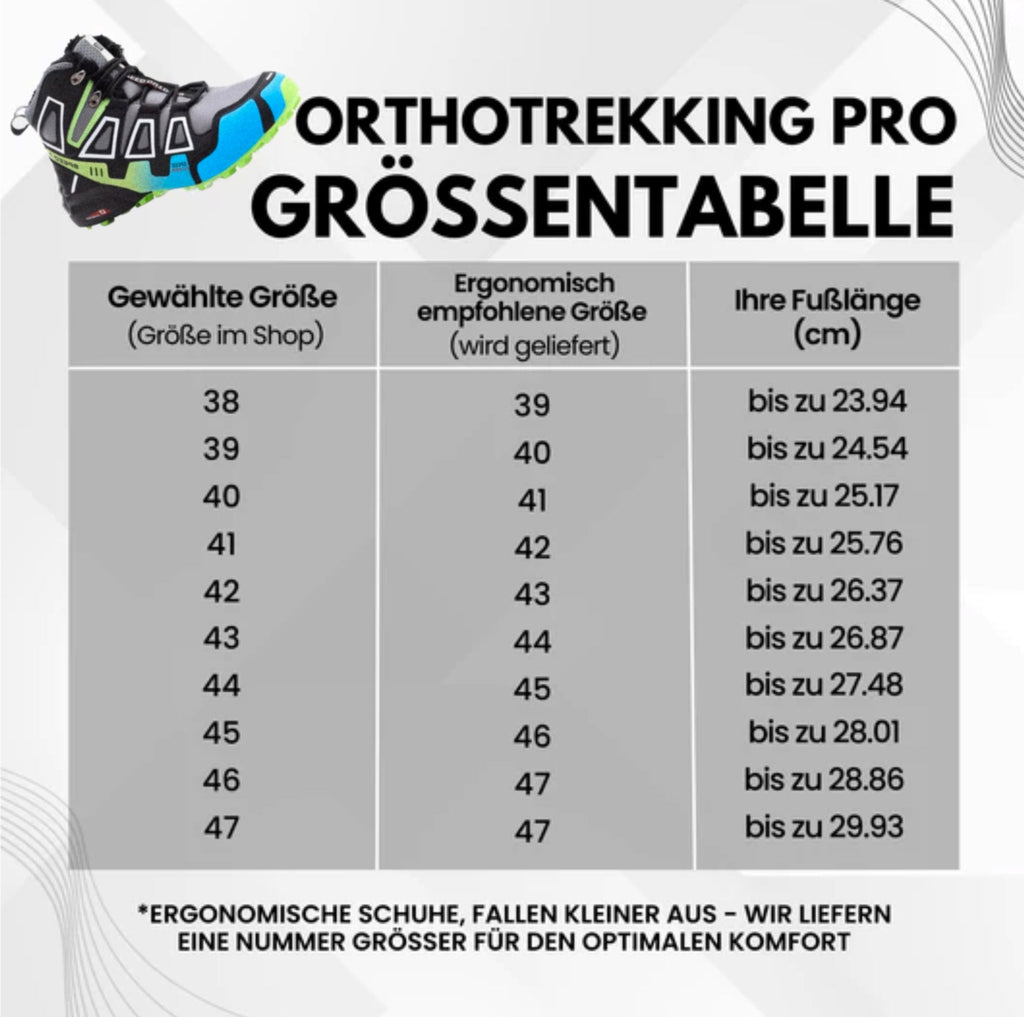 OrthoTrekking Pro Ergonomische Wander- und Trekkingschuhe – Komfortable Alltagsschuhe mit breiter Zehenbox