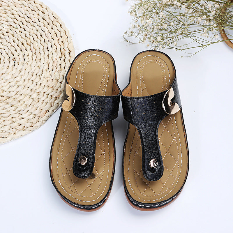 Damen Bequeme Zehentrenner-Sandalen mit verstellbarem Riemen und gepolsterter Sohle Selmira