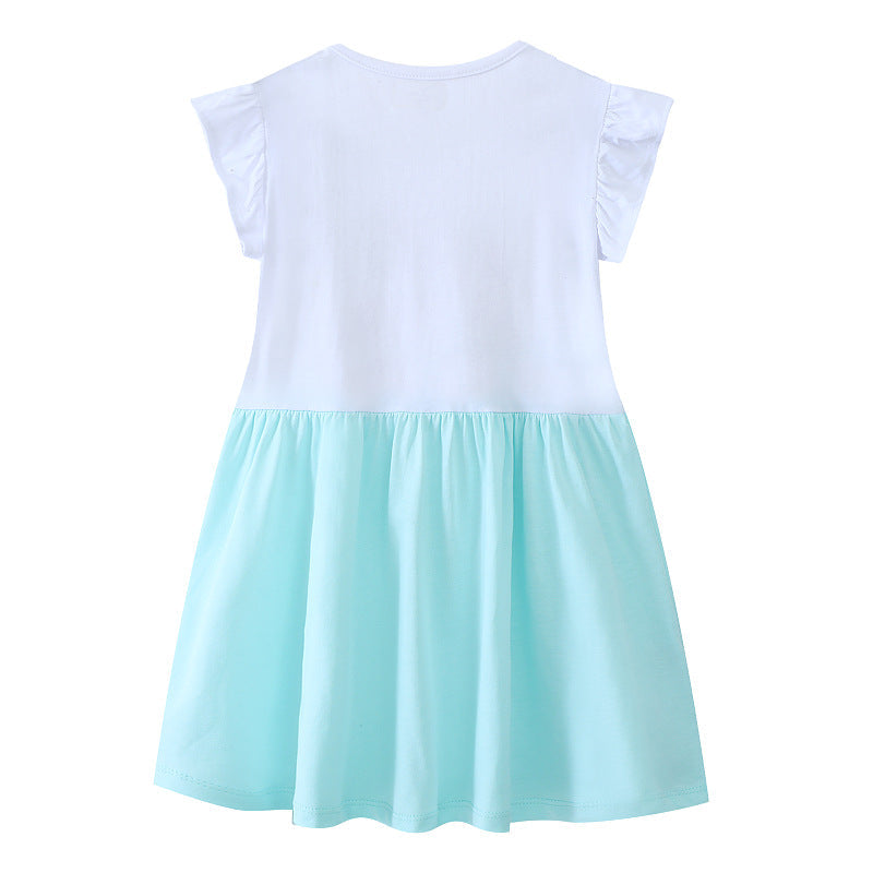 Mädchen Baumwollkleid mit zauberhaftem Einhorn-Motiv
