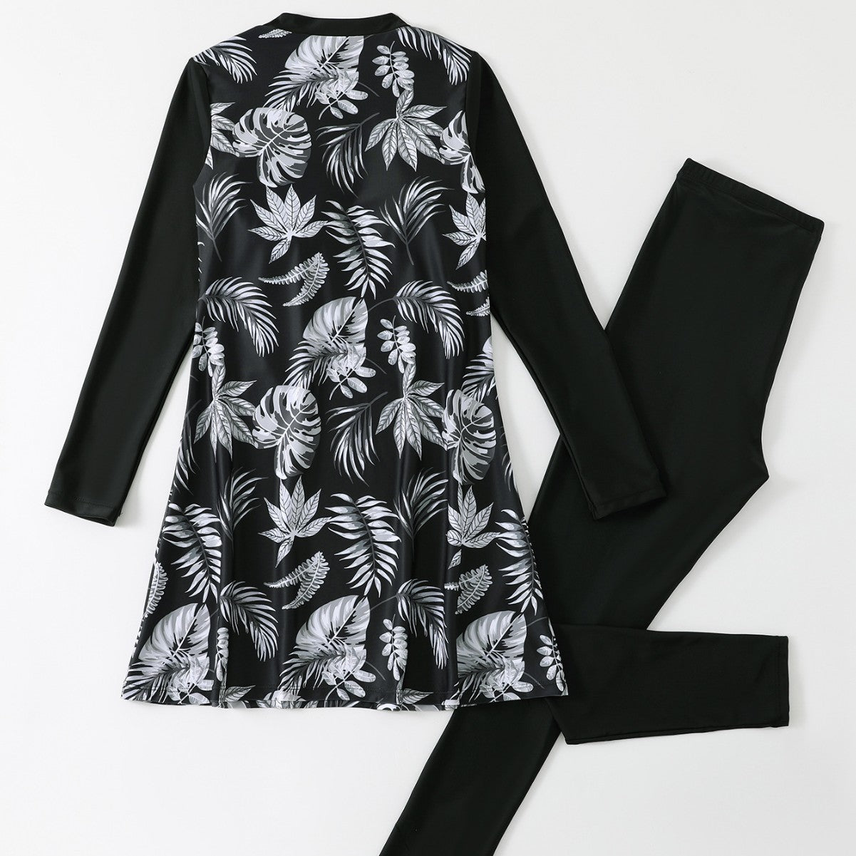 Damen Langarm Schwimmdress und Leggings Set Selmira