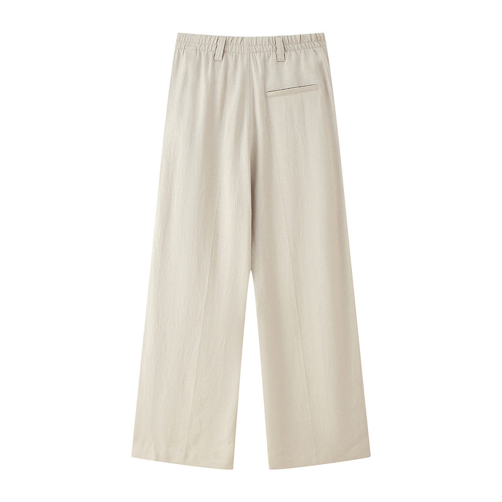 Damen elegante weite Anzughose mit Faltenwurf und hohem Bund Selmira