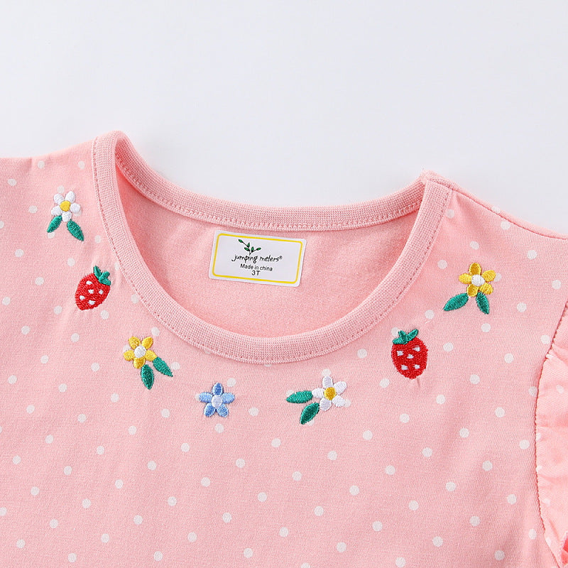 Mädchen Tüllkleid mit niedlichen Hasen- und Blumenstickereien