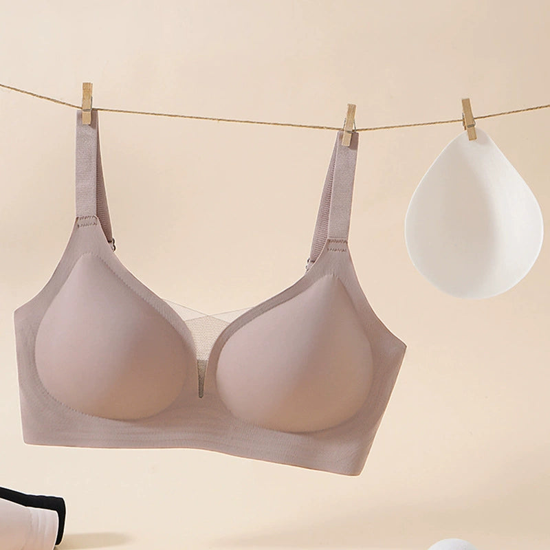 Selmira Wireless Push-up BH – Deep V Nahtloses Bralette für Kleine Brüste