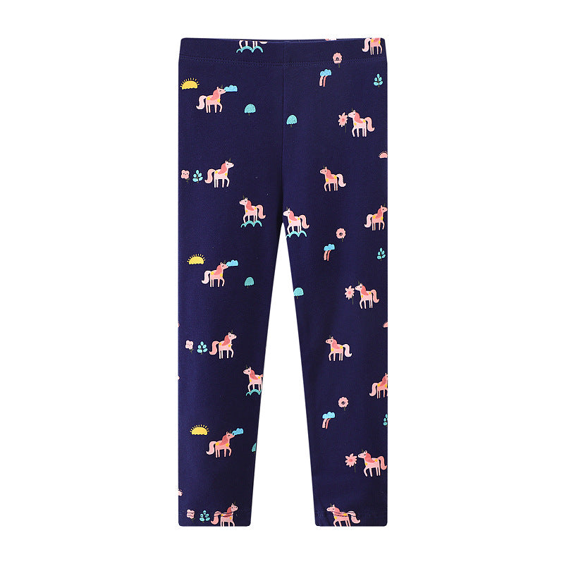 Mädchen Leggings mit buntem Einhorn-Design