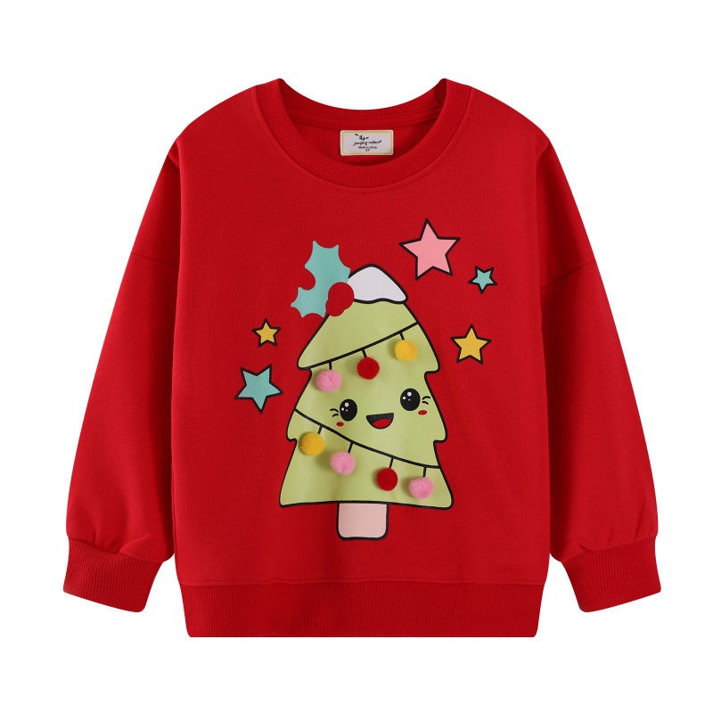 Mädchen Sweater mit festlichem Weihnachtsbaum-Motiv