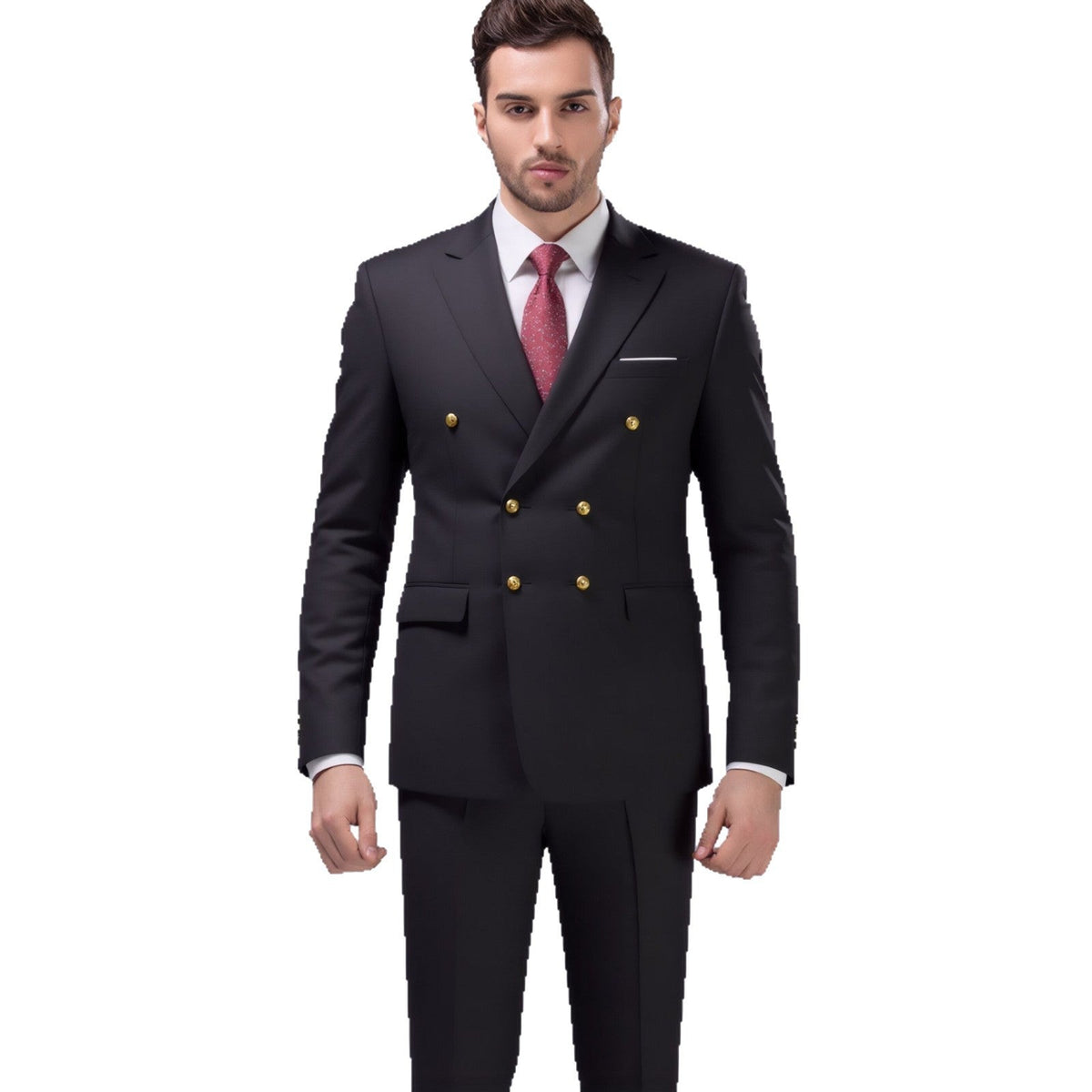 Herren nan doppelreihiges Abend-Sakko mit Zierknöpfen, schmaler Silhouette und eleganter Verarbeitung