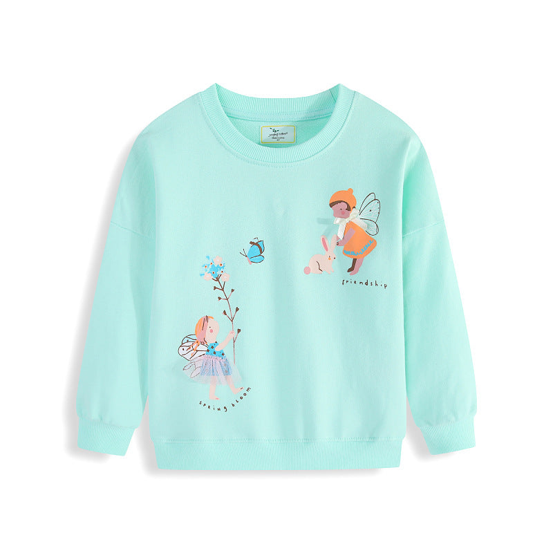 Mädchen Sweatshirt mit zauberhaftem Feen- und Blumenmotiv