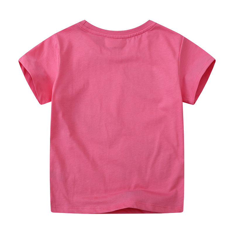 Mädchen T-Shirt mit glitzerndem Regenbogen-Design