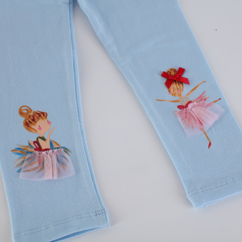 Mädchen Leggings mit Ballettmotiv