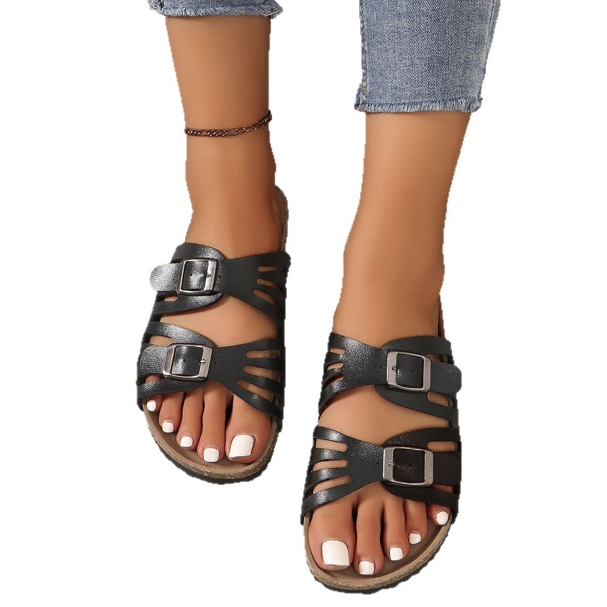 Damen Komfortable Sandalen mit verstellbaren Riemen und ergonomischem Fußbett Selmira