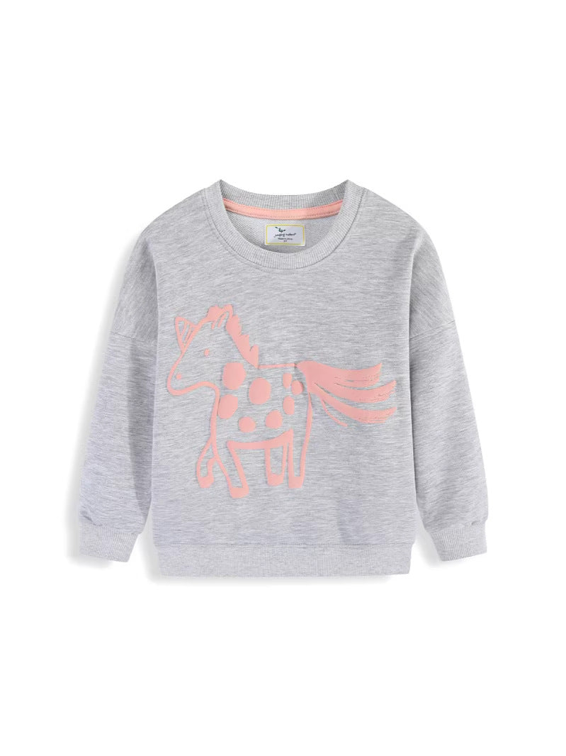 Mädchen Sweatshirt mit verspieltem Pferde-Design