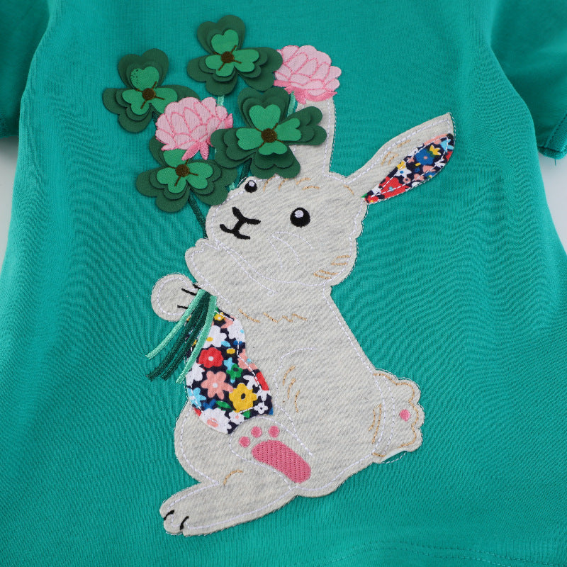 Kinder T-Shirt mit kreativem Hasen-Motiv